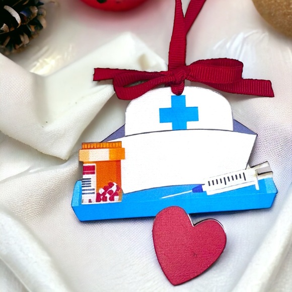 Joyful Nurses: Personalized Christmas Ornament for Your Holiday Heroes! NEW - Picture 7 of 8